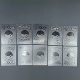 Pokémon cards arranged in a grid on a gray background